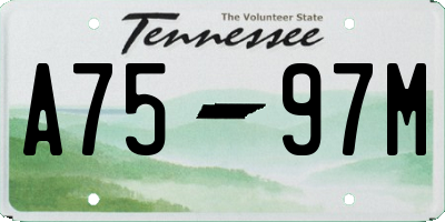 TN license plate A7597M
