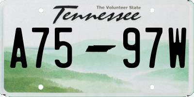 TN license plate A7597W