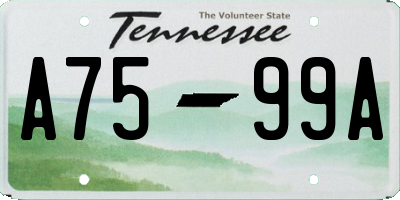 TN license plate A7599A
