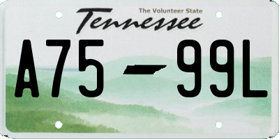 TN license plate A7599L