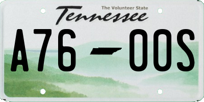 TN license plate A7600S