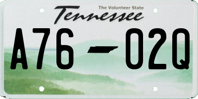 TN license plate A7602Q
