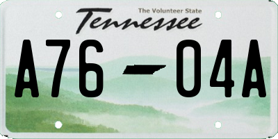 TN license plate A7604A
