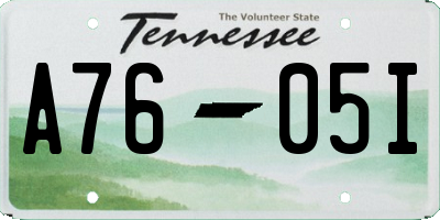 TN license plate A7605I