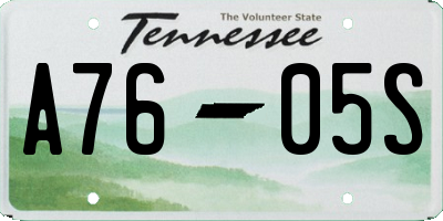 TN license plate A7605S
