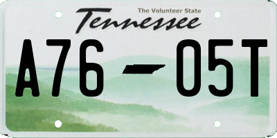 TN license plate A7605T