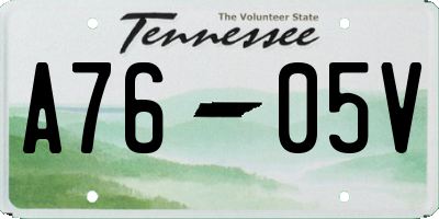 TN license plate A7605V