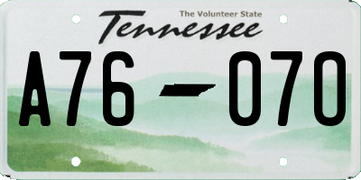TN license plate A7607O
