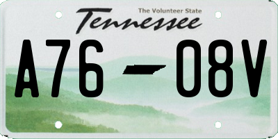 TN license plate A7608V