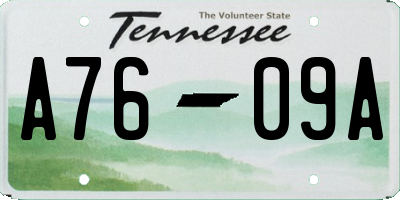 TN license plate A7609A