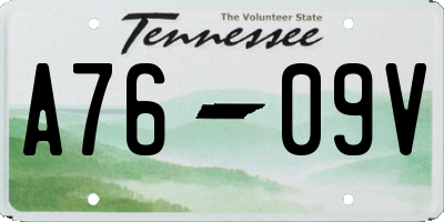 TN license plate A7609V