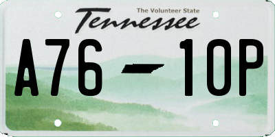 TN license plate A7610P