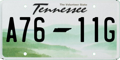 TN license plate A7611G