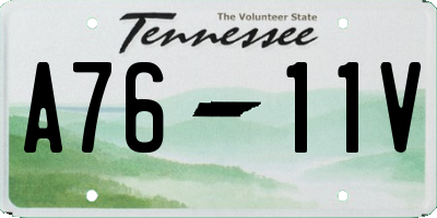 TN license plate A7611V