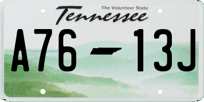 TN license plate A7613J