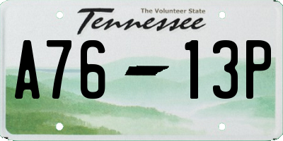 TN license plate A7613P