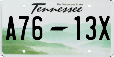 TN license plate A7613X