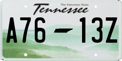 TN license plate A7613Z