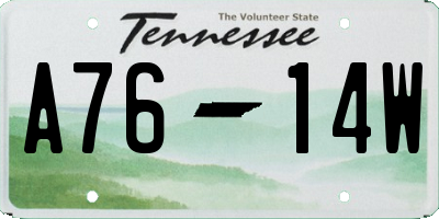 TN license plate A7614W