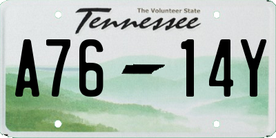 TN license plate A7614Y