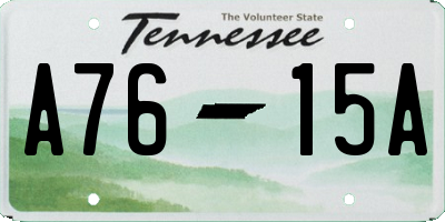 TN license plate A7615A