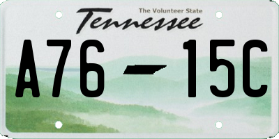 TN license plate A7615C