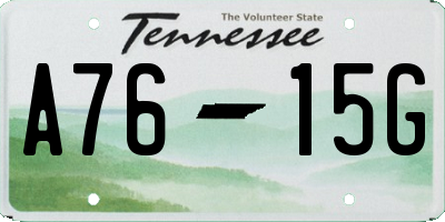 TN license plate A7615G