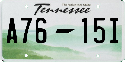 TN license plate A7615I