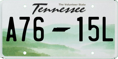 TN license plate A7615L