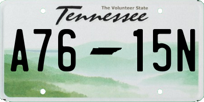 TN license plate A7615N