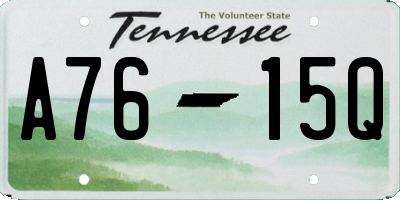 TN license plate A7615Q