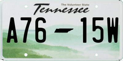 TN license plate A7615W