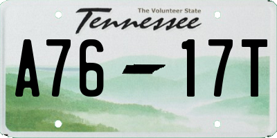 TN license plate A7617T