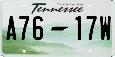 TN license plate A7617W