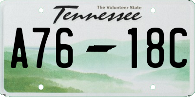 TN license plate A7618C