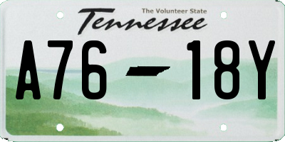 TN license plate A7618Y