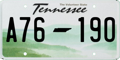 TN license plate A7619O