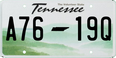 TN license plate A7619Q