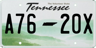 TN license plate A7620X
