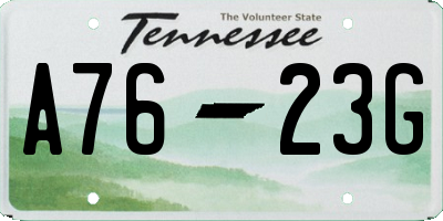 TN license plate A7623G