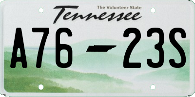 TN license plate A7623S