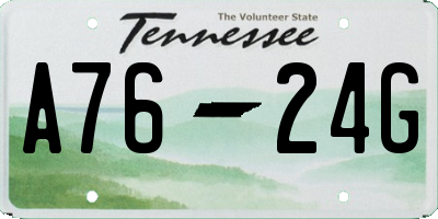 TN license plate A7624G