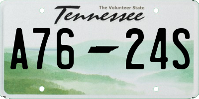 TN license plate A7624S