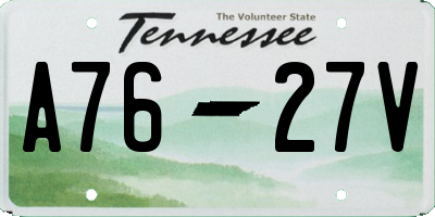 TN license plate A7627V