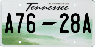 TN license plate A7628A
