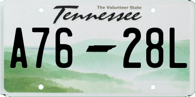 TN license plate A7628L