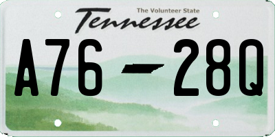 TN license plate A7628Q