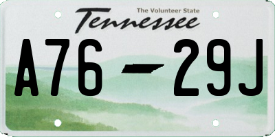 TN license plate A7629J