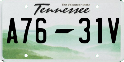 TN license plate A7631V