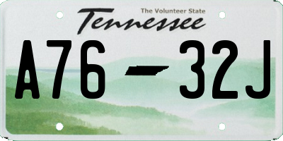 TN license plate A7632J